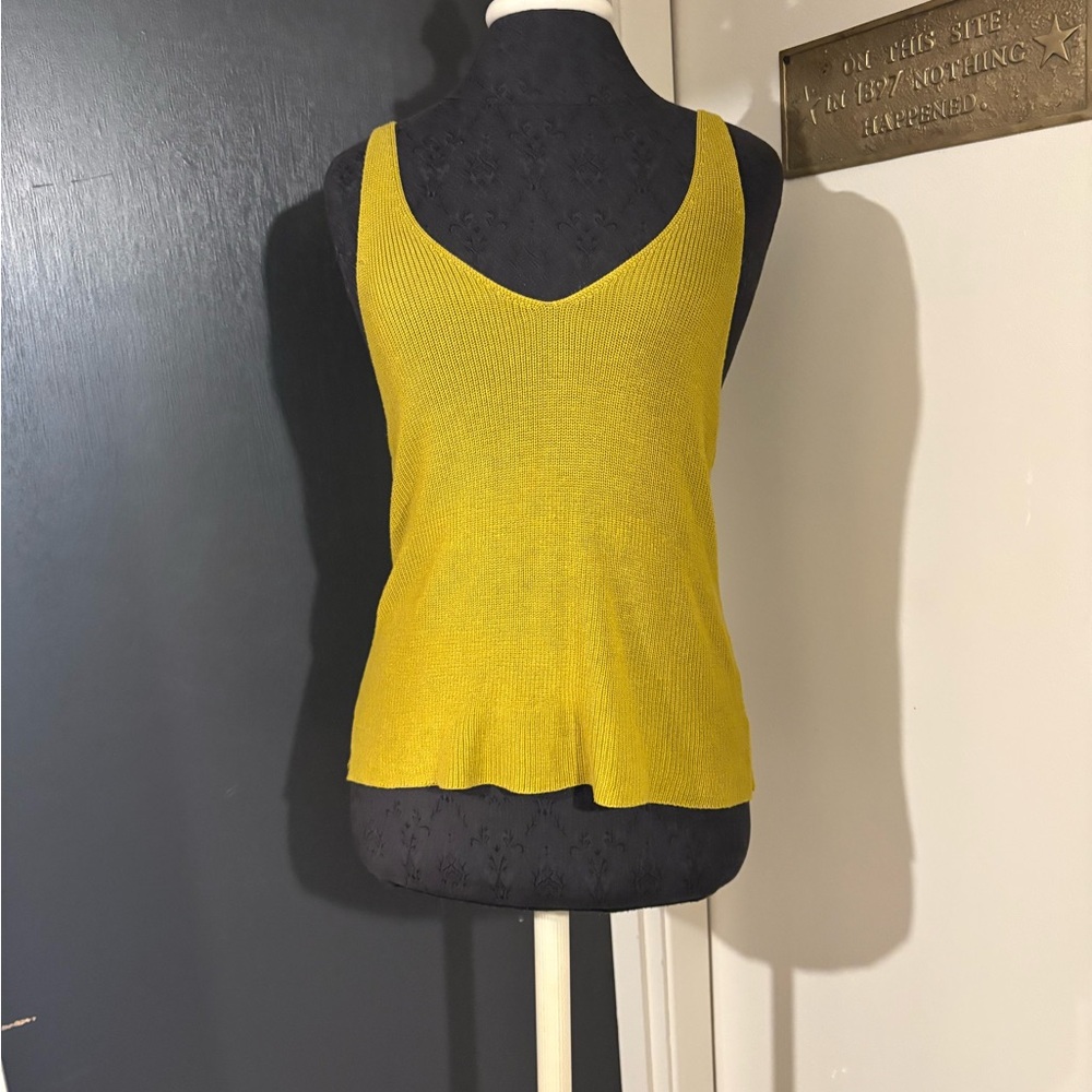 💜 Forever 21 Chartreuse Knitted Sweater Sleeveless Tank Top